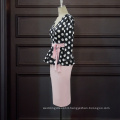 Summer Black Print Polka Dot Long Sleeve Chiffon Women Mini Casual Dresses